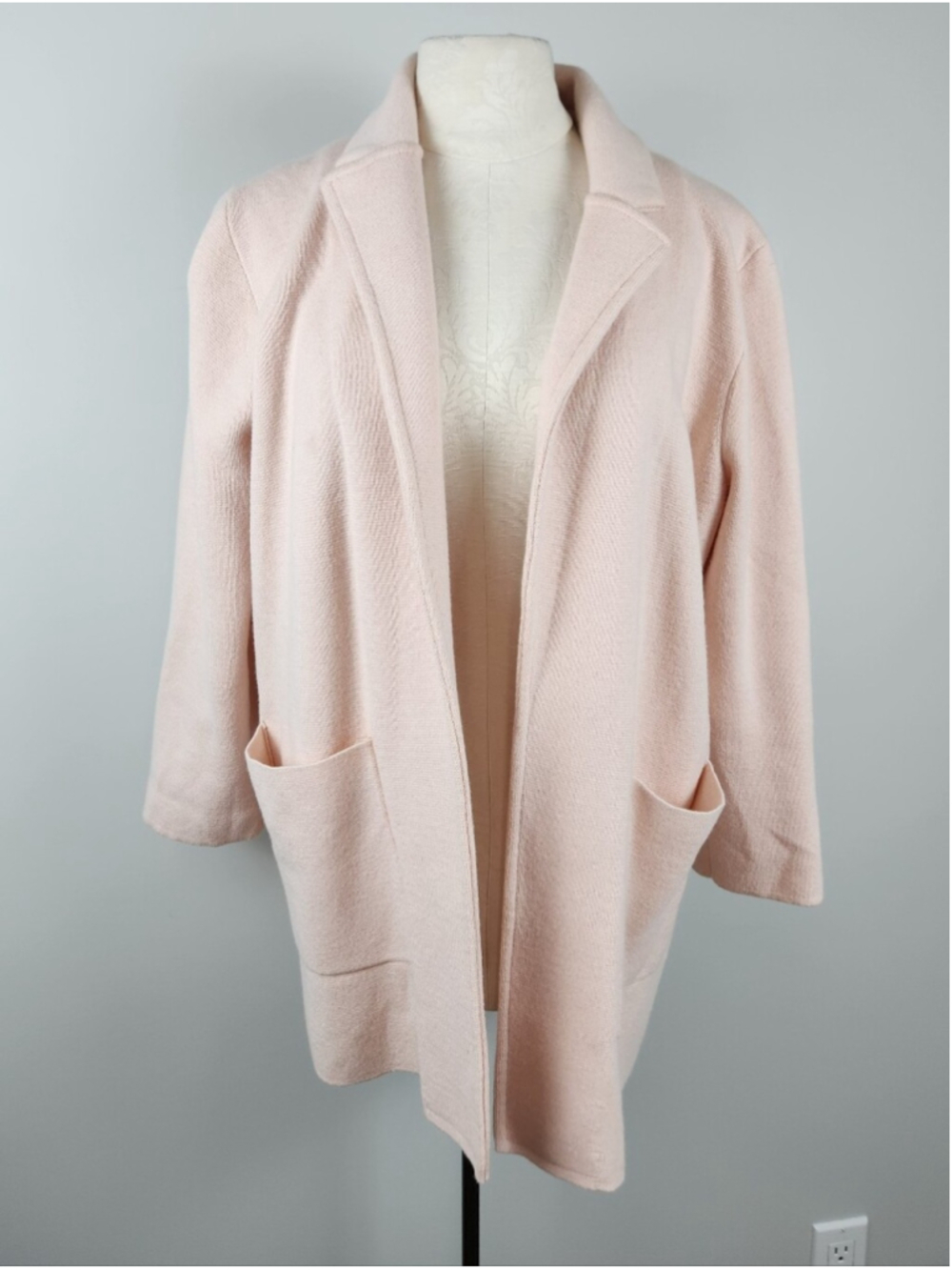J Crew 365 Wool Cotton Blend Pink Knit Blazer Jacket Sz M Professional Preppy - Picture 2 of 11